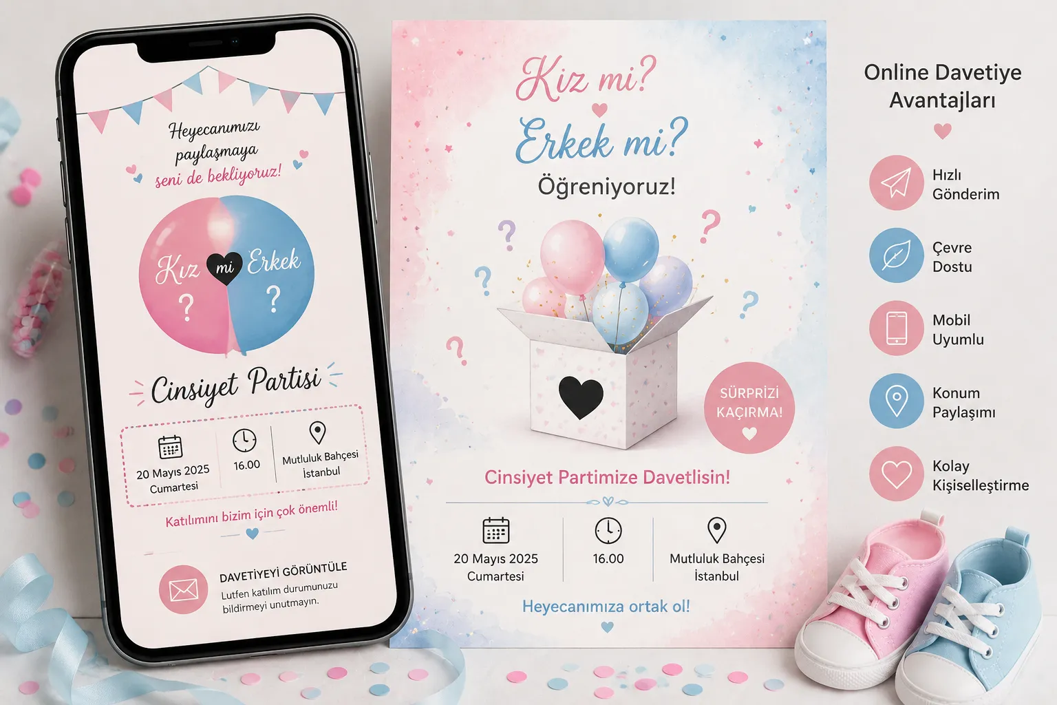 Cinsiyet Partisi İçin Online Davetiye Hazırlama